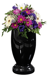 Black granite Castleton turned vase — cremation memorials