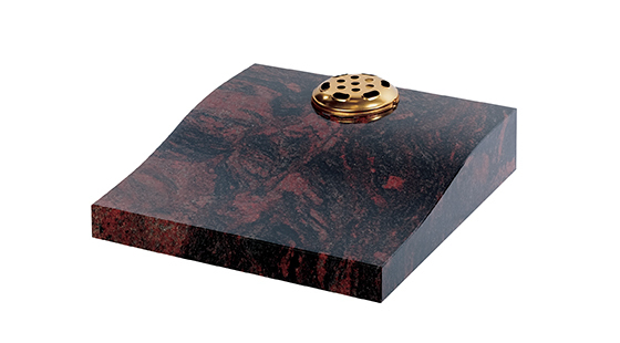 0/241G · Curved desks in Indian Aurora and Black Granite — cremation memorials