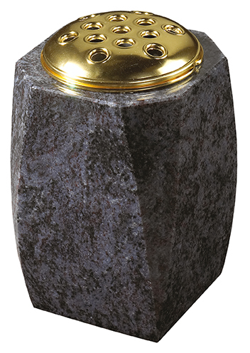 0/237G · Lavender Blue granite shaped vase — cremation memorials