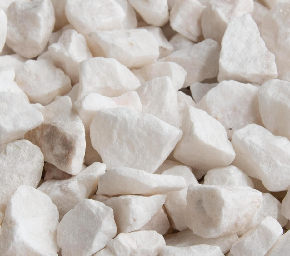 White Marble chippings sample
