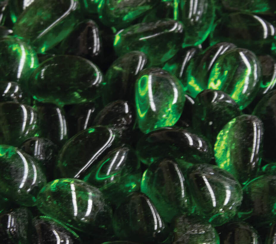 Green Glass pebbles sample