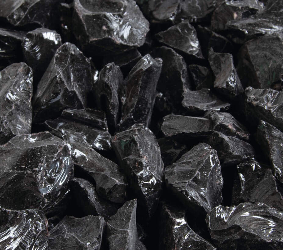 Black Glass chippings sample