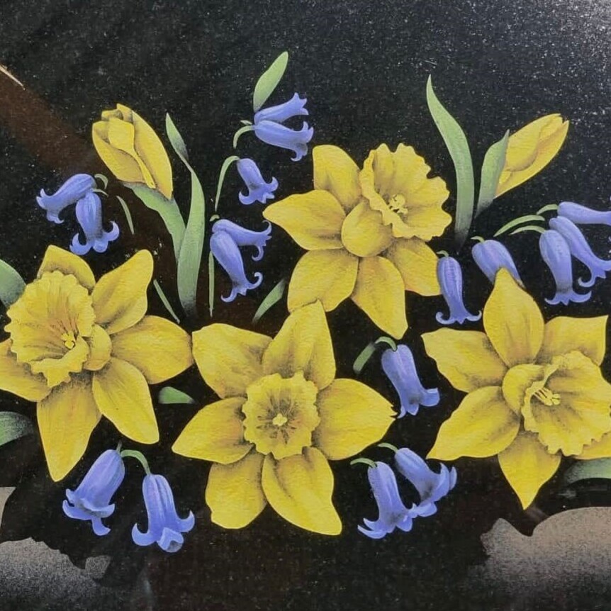 Floral memorial artwork example
