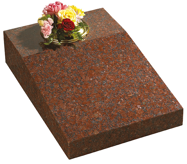 0/231G · Desk memorial in Ruby Red granite — cremation memorials