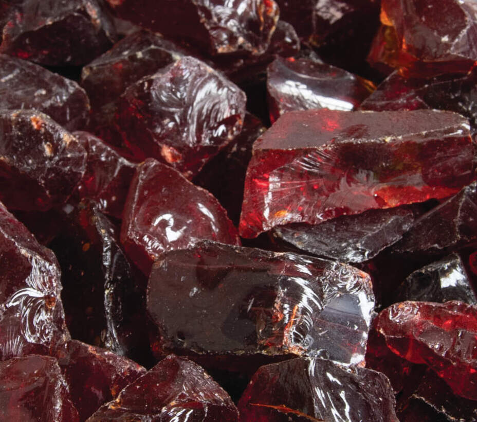 Red Glass chippings sample